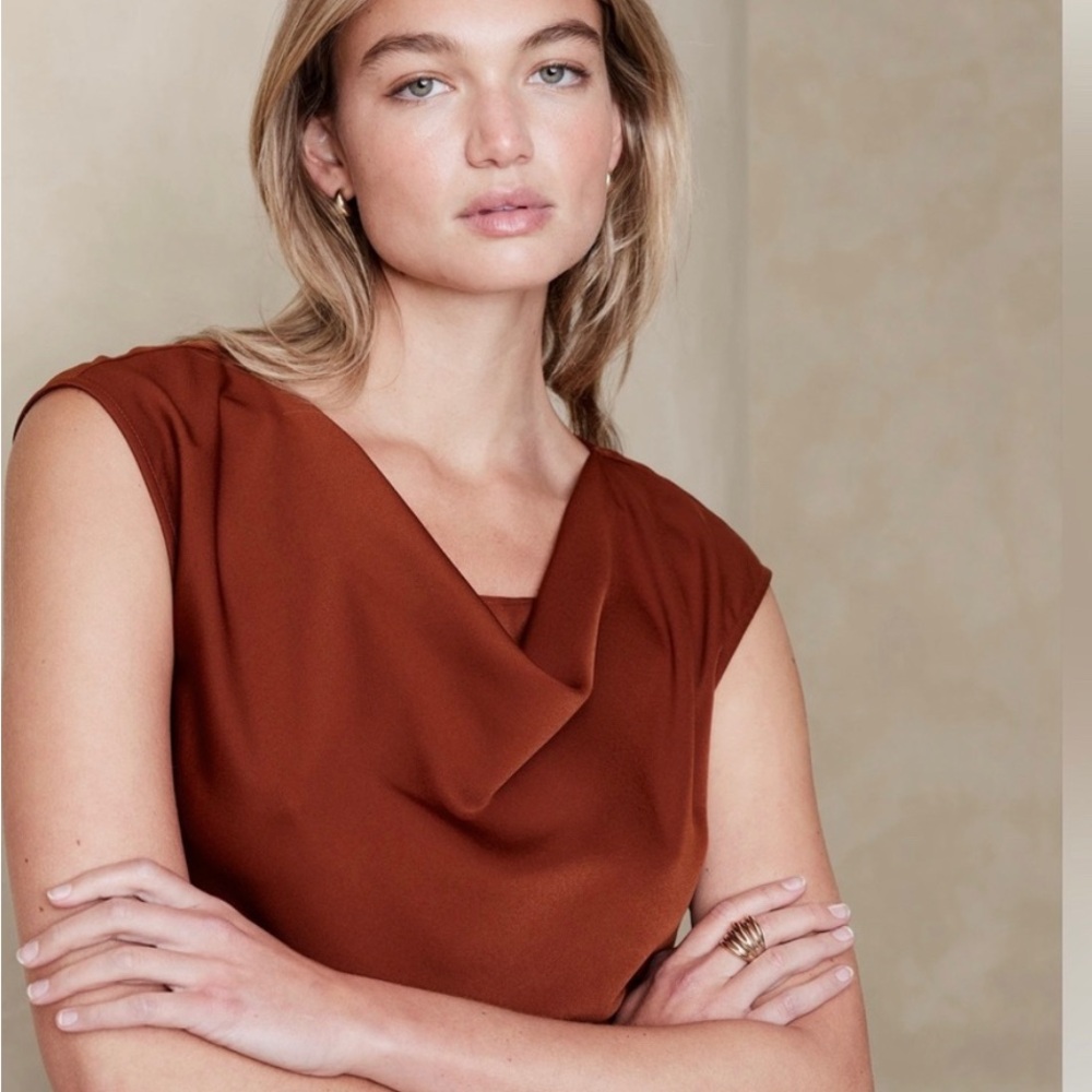 Elegant Orange Sleeveless Top